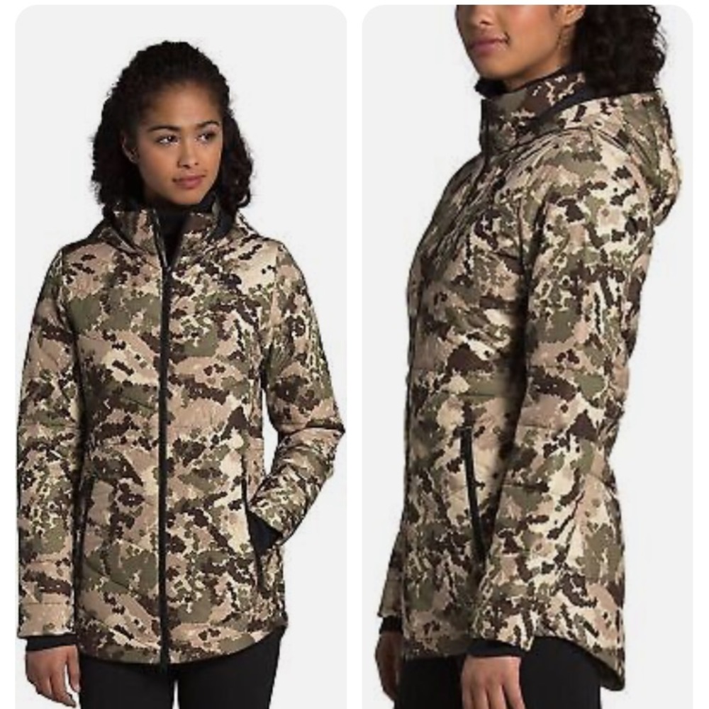 NWT North Face Tamburello Parka - Burnt Olive Green Digi Topo Print - Picture 10 of 15